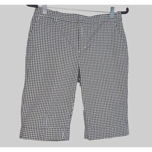 Lauren Ralph  Shorts  4 Black White Gingham Heritage Preppy